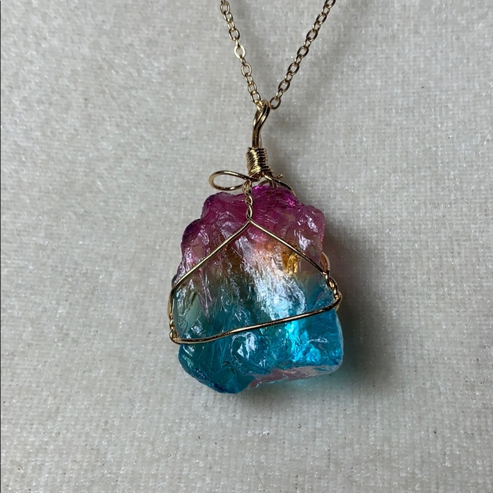 Chakra Natural Quartz Wire Wrapped Stone - Picture 3 of 6